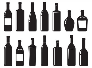 Silhouette Collection Of Beverage Bottles