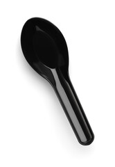 Black plastic disposable chinese soup spoon