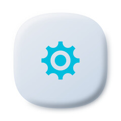 Flat Design Gear Icon – UI Settings Symbol
