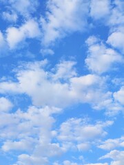 Fototapeta premium White clouds on the blue sky Minimalist style photography Simple but beautiful and natural There is space for text.