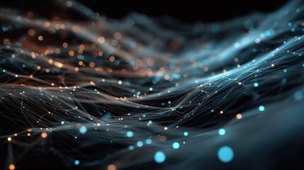 abstract digital data stream visualization showing network connections data flow and a futuristic information processing system ideal for tech ai and it concept designs 3d rendering