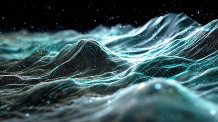 flowing digital wave landscape representing data analysis and technology innovation no people visible data waves tech landscape digital terrain innovation flow wave data tec