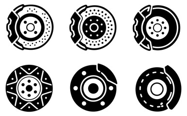 car brake pad icon parts set
