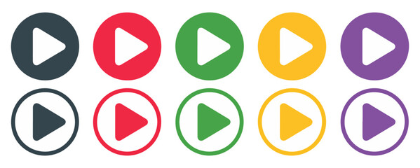 media player button icon set vector
