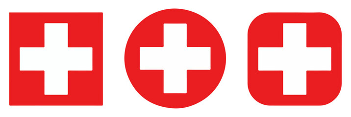 red white medical cross symbol icon