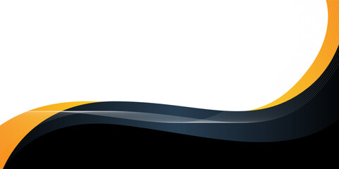 Black and Gold gradient wavy business background with soft and smooth color, suitable for abstract and banner background