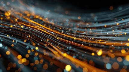 a mesmerizing abstract image showcasing intricate flowing circuit patterns intertwined with glowing light beams symbolizing connectivity and technological advancement
