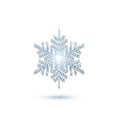 Beautifully designed blue and white snowflake icon, representing winter and cold weather, isolated on a white background