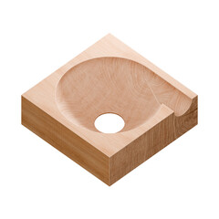 Wooden marble run track. Wooden marble race block. 3d rendering