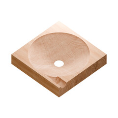 Wooden marble run track. Wooden marble race block. 3d rendering