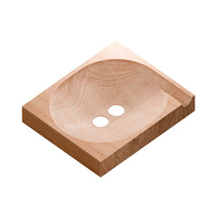 Wooden marble run track. Wooden marble race block. 3d rendering