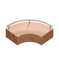 Wooden marble run track. Wooden marble race block. 3d rendering