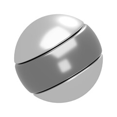 Silver Marble. Metal ball. 3d rendering