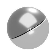 Silver Marble. Metal ball. 3d rendering
