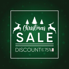 Festive Christmas Sale Promotion with Reindeer and Trees