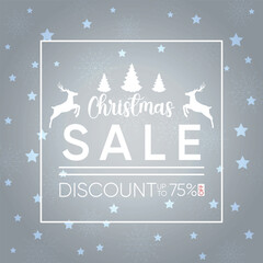 Festive Christmas Sale Promotion with Reindeer and Snowflakes