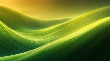 Rolling Green Hills Underneath a Golden Sky