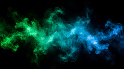 Obraz premium Abstract Colorful Vibrant Flowing Swirling Ethereal Nebula Cosmos Mystical Luminous Glowing Neon on Dark Background