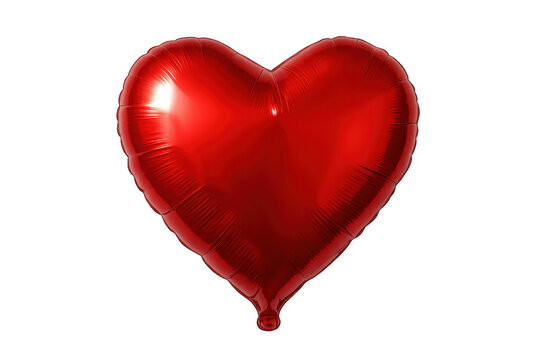 Red shiny heart shaped foil balloon representing love