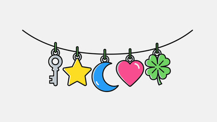 Lucky Charms: A whimsical string of luck-filled charms, each holding a unique symbol of hope and fortune, offering a touch of magic and positivity.