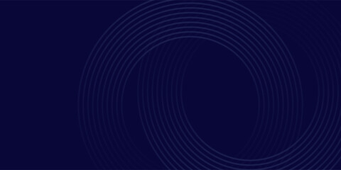 Abstract blue glowing geometric lines on dark blue background. Modern shiny blue circle lines pattern. Futuristic technology concept. Suit for cover, poster, banner, brochure, header,