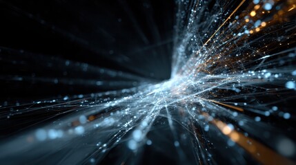 abstract digital data stream visualization showing network connections data flow and a futuristic information processing system ideal for tech ai and it concept designs 3d rendering