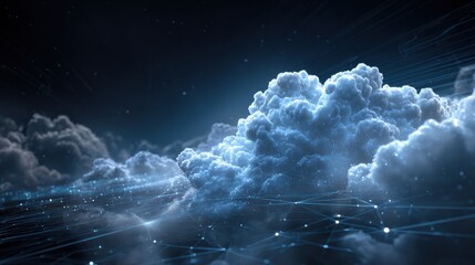 cloud computing transfer big data on internet futuristic digital technology generative ai