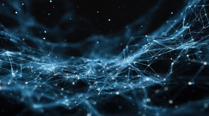 network connections and data flow with artificial intelligence theme