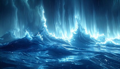 Abstract flooding and extreme rain visualization, vertical rain lines blending 