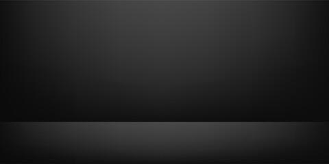 Empty abstract black color studio room background, can use for background and product display simple