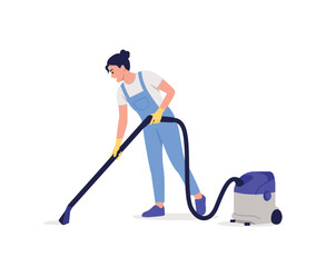 Vector illustration of a gentle, fragile girl. Cartoon scene of a young beautiful girl with a flower in her long hair, a smile, a downcast look, a light dress isolated on a white background.