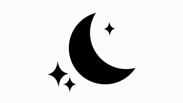 moon and star  icon animation simple 