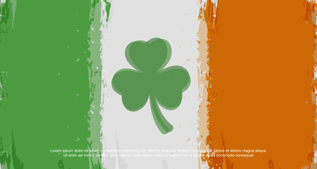 Vector brush style Irish flag for St. Patrick's Day