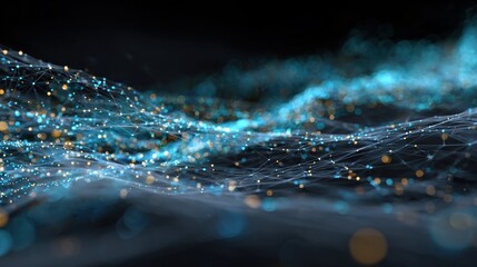 abstract digital data stream visualization showing network connections data flow and a futuristic information processing system ideal for tech ai and it concept designs 3d rendering