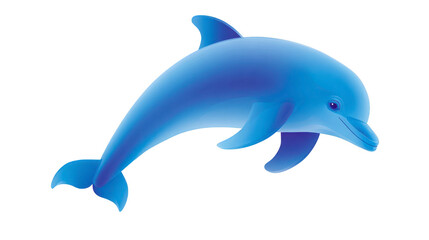Obraz premium Blue dolphin illustration aquatic mammal ocean animal playful friendly marine life swimming isolated digital art cheerful expression