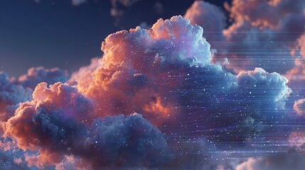 cloud computing transfer big data on internet futuristic digital technology generative ai