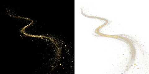 Fototapeta premium PNG Golden Light Trail Overlay PNG on transparent background