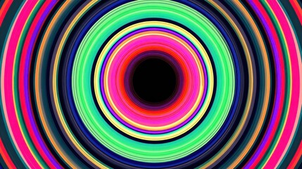 oscillating loops with pop art speculative modeling and bright concentric circles twisting with neon glow mesmerizing and variating patterns
