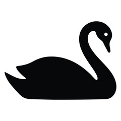 Cute Duck Character Silhouette Vector