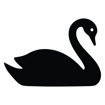 Cute Duck Character Silhouette Vector