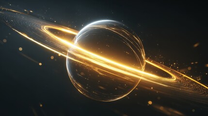 neon globe star orbit shiny light 3d orbit light line metaverse cyber digital world technology iot world concept