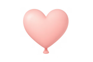 Pink heart balloon symbolizing love and romance on transparent background