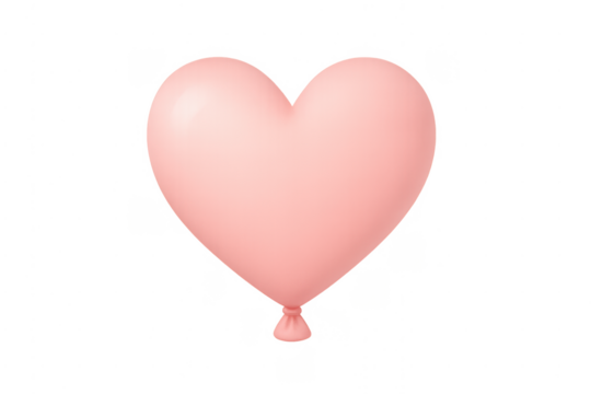 Pink heart balloon symbolizing love and romance on transparent background - Powered by Adobe