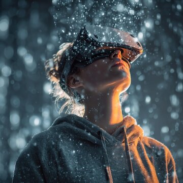 tech enthusiast immersed in vr ar and metaverse experience exploring the future of digital interaction


