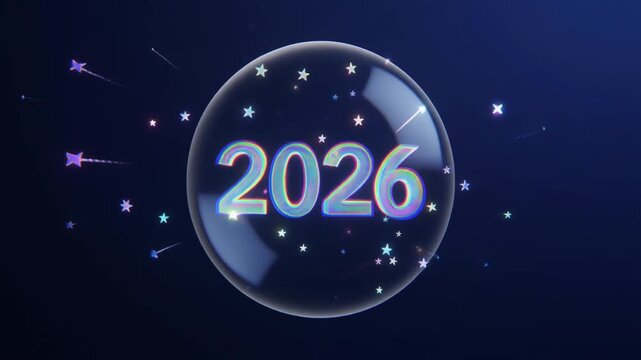2026 New Year Countdown Festive background Sphere Animation