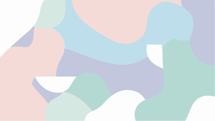 Modern Fluid Abstract Background with Pastel Color Organic Shapes