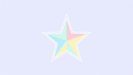 Obraz premium Pastel Geometric Star with Double Outline on Lavender Background