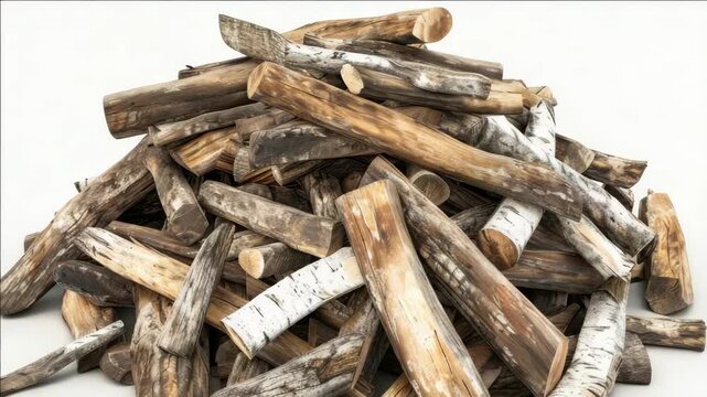 A pile of dried wooden logs suitable for burning
