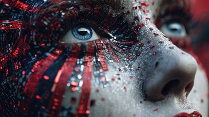 the future of identity with a captivating metaverse avatar embodying digital transformation and cyber aesthetics for the techsavvy and creative