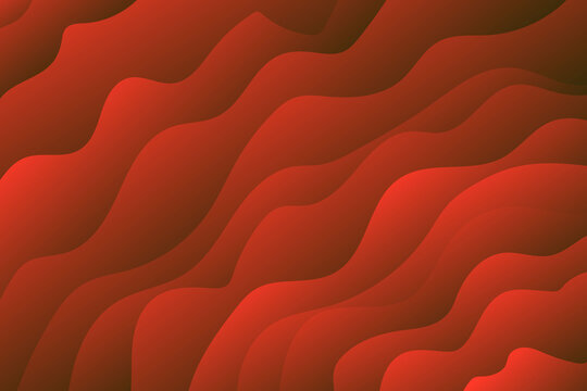 abstracto de rayas curvas onduladas con sombras en colores rojos